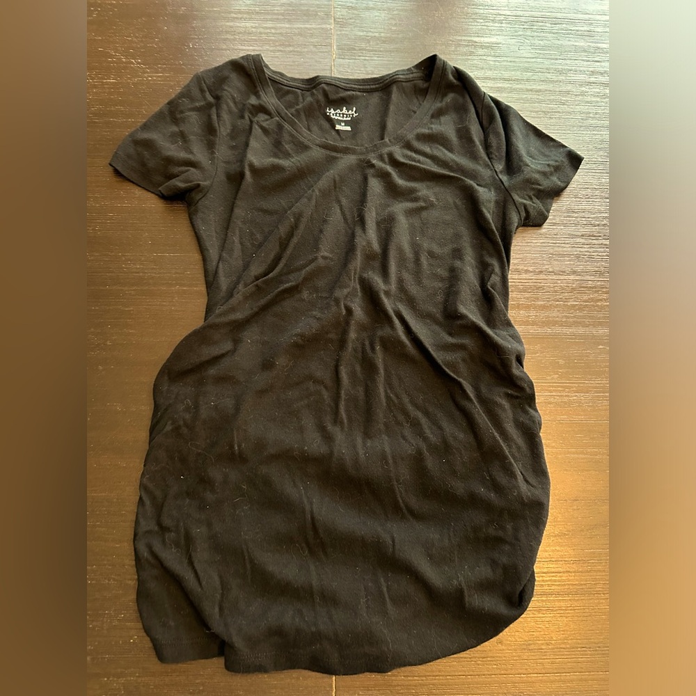 Black scoop neck maternity tee